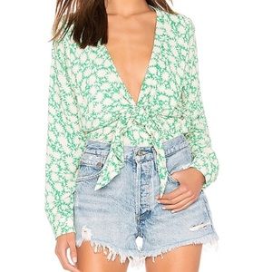 Capulet Green and White Floral Blouse Bodysuit